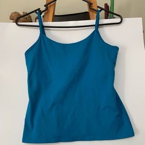 Blue/Teal Crop Tank Top/Undershirt/Swimsuit Top